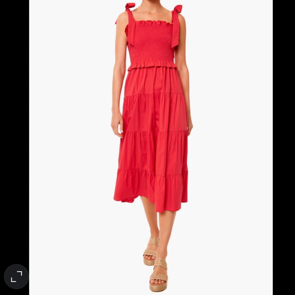 Tuckernuck Red Tiered Midi Dress